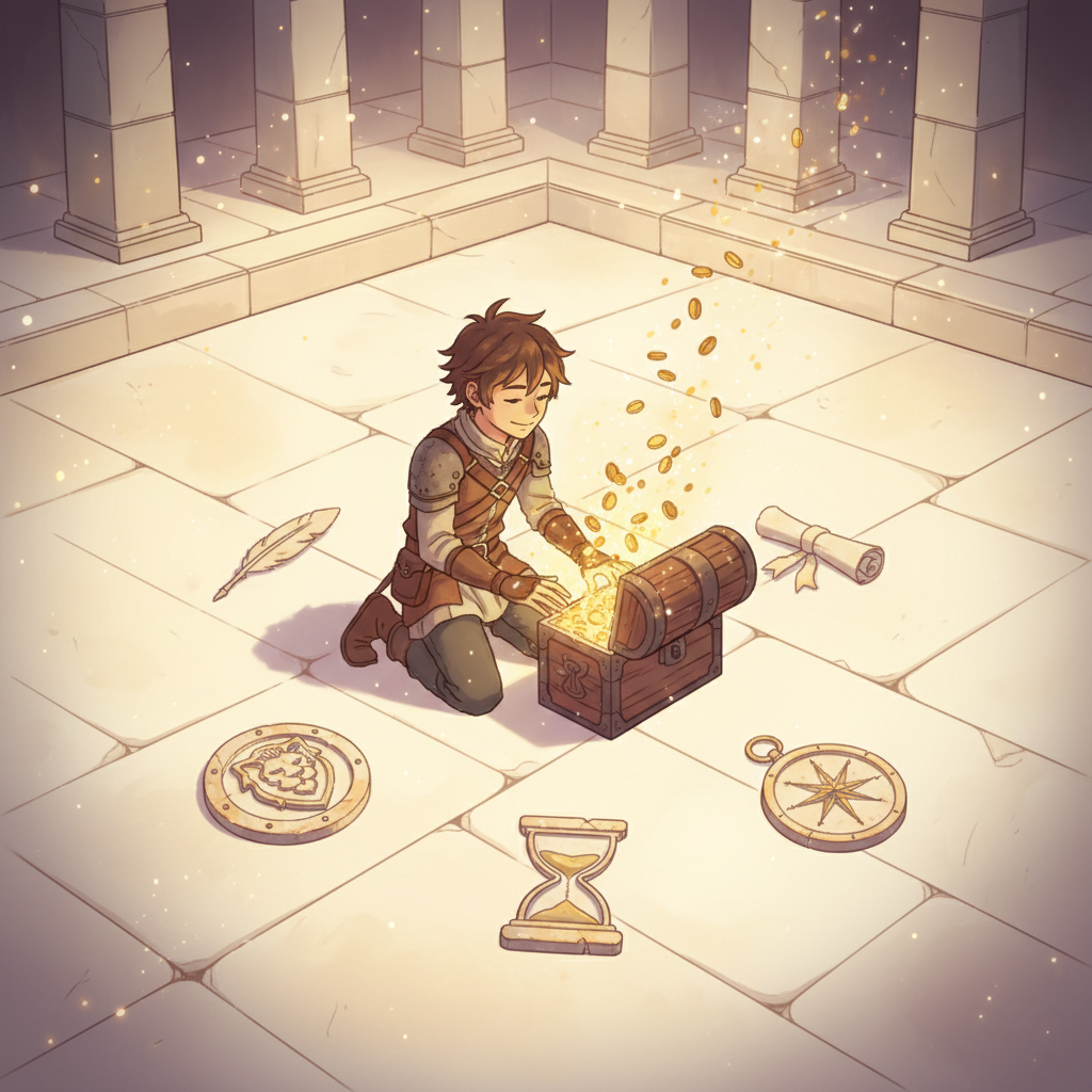 マネークエスト記事「post 2166」のアイキャッチ──錬金王の世界観イラスト