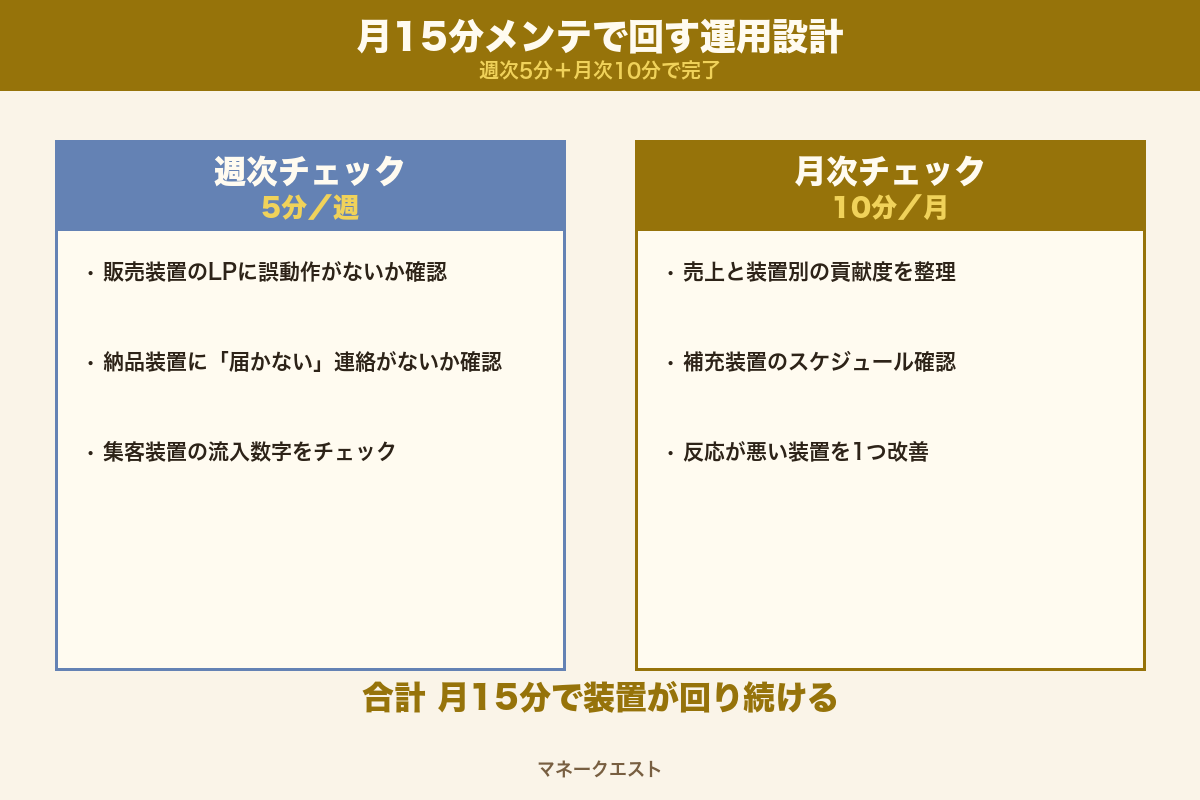 月15分メンテの週次・月次フロー